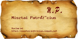 Misztai Patrícius névjegykártya